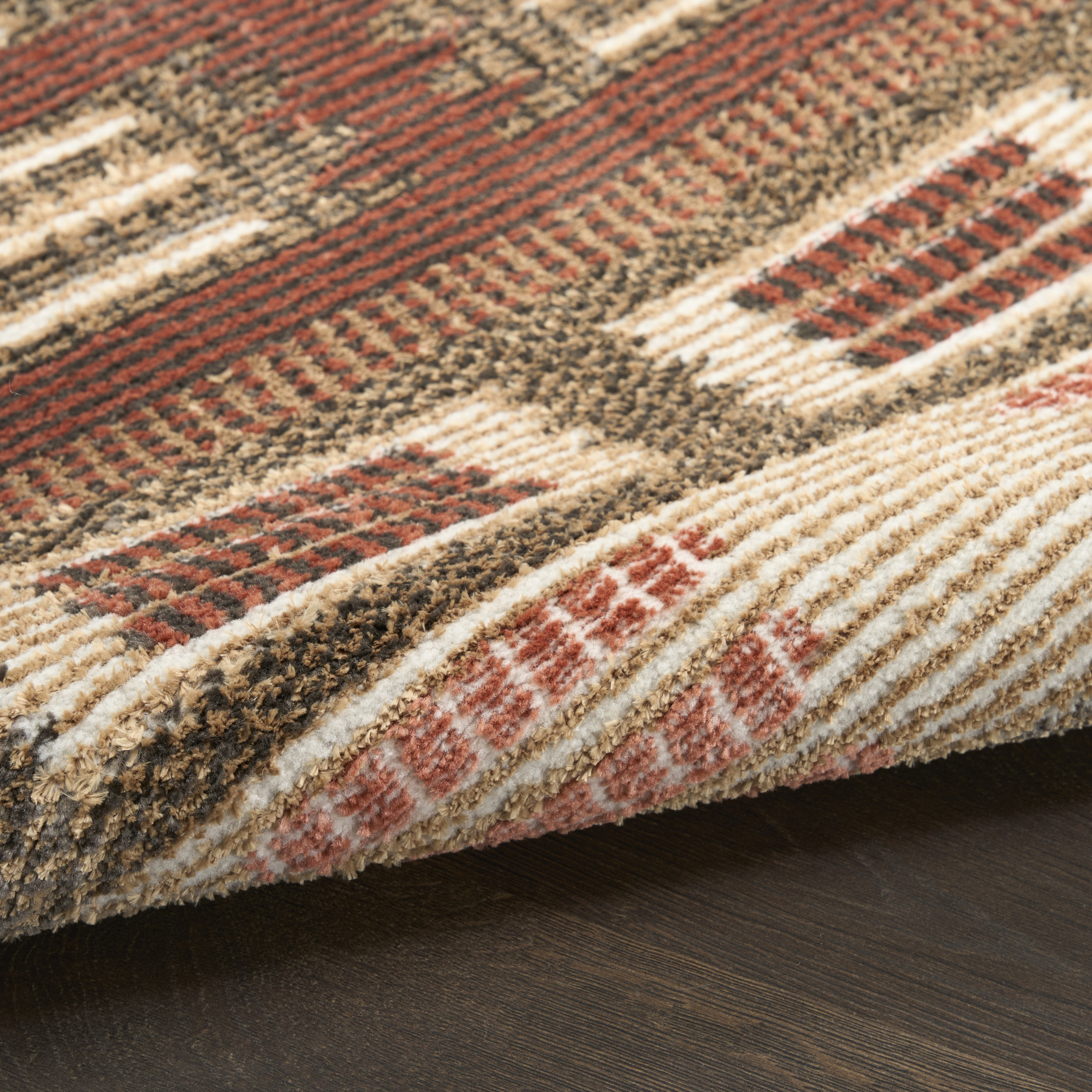 Nourison Nordic 2' x 6' Rust Modern Indoor Rug