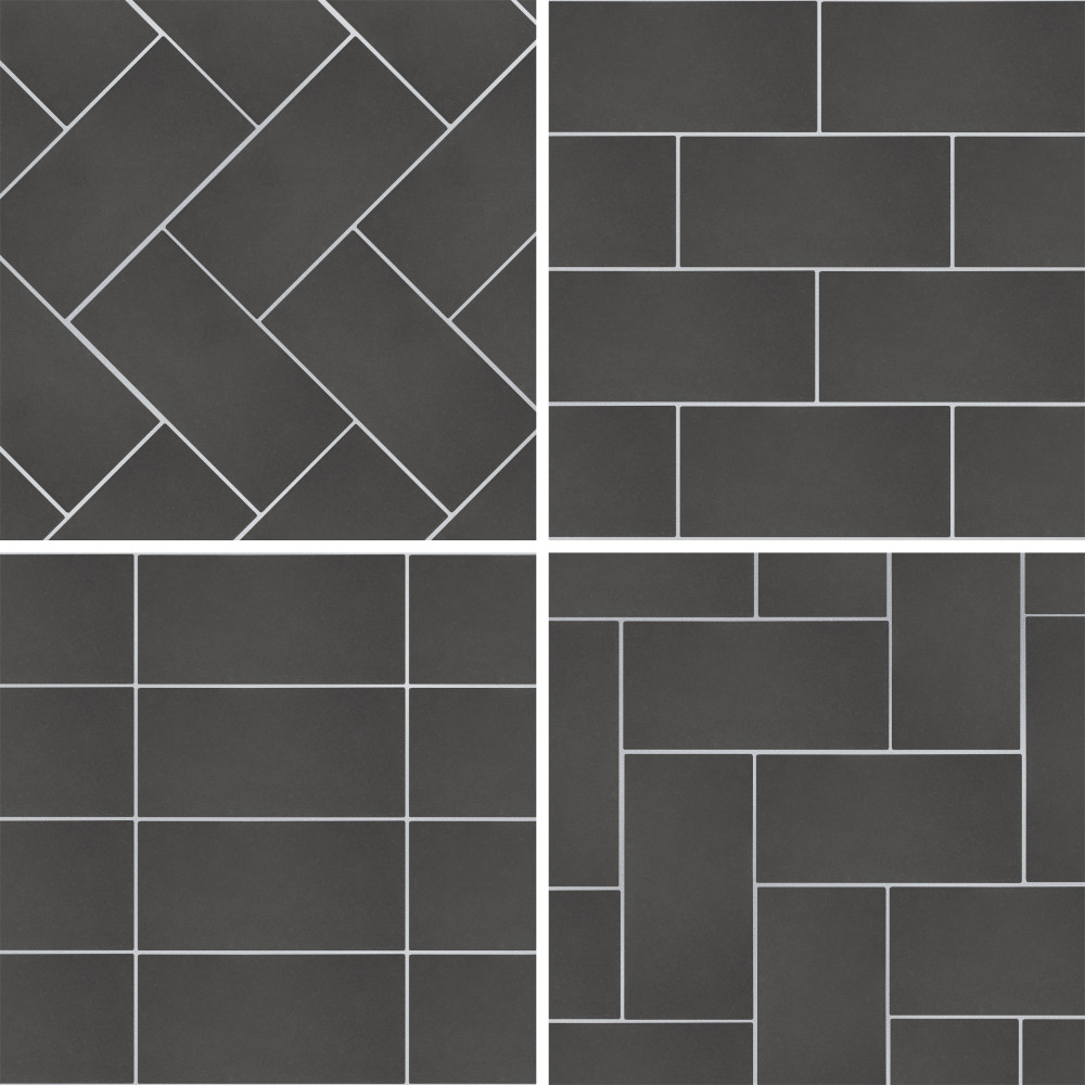 Piscina Glossy Black with BioTech 9-5/8 in. x 19-1/2 in. Porcelain Floor and Wall Tile