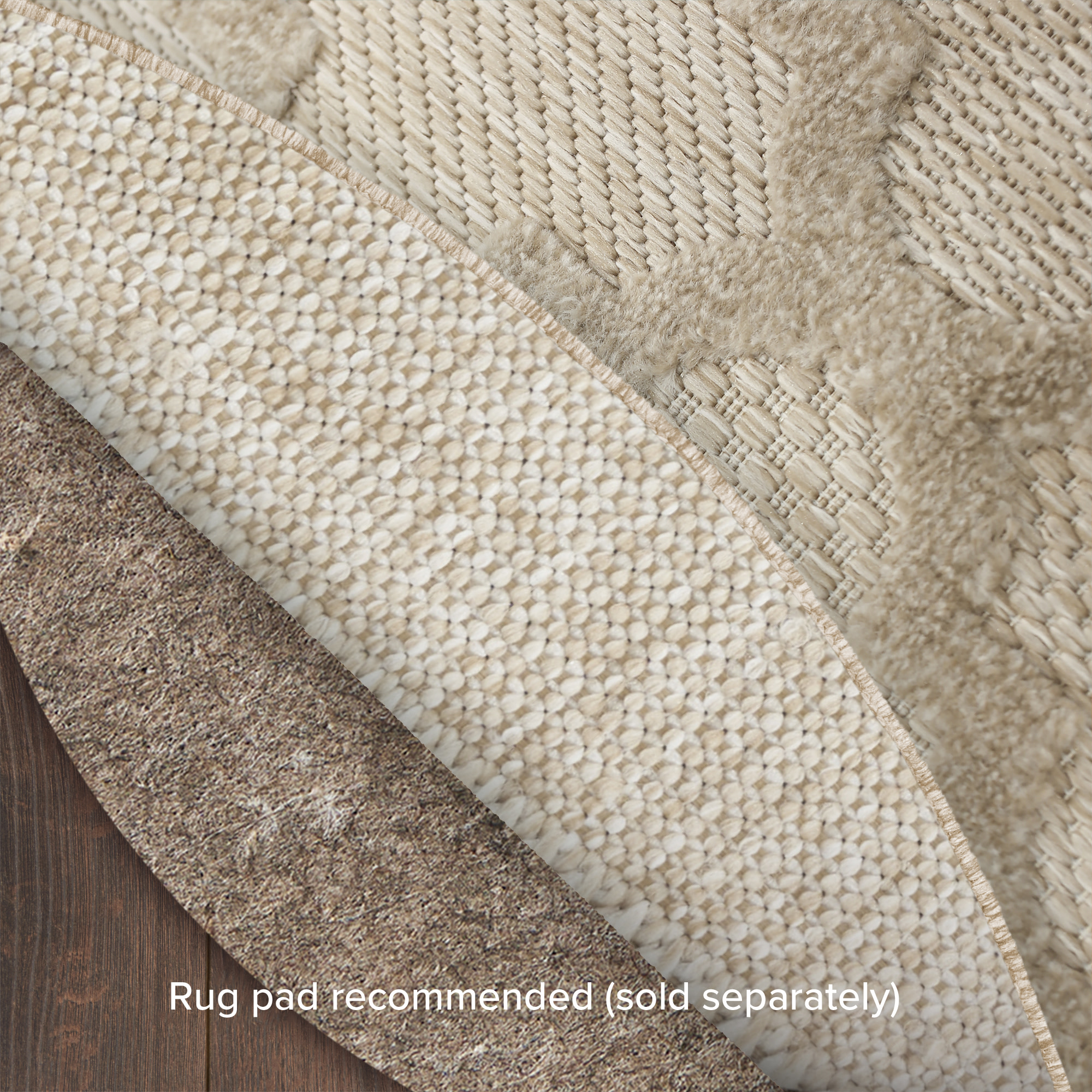 Nourison Easy Care 6' x Round Cream Modern Rug