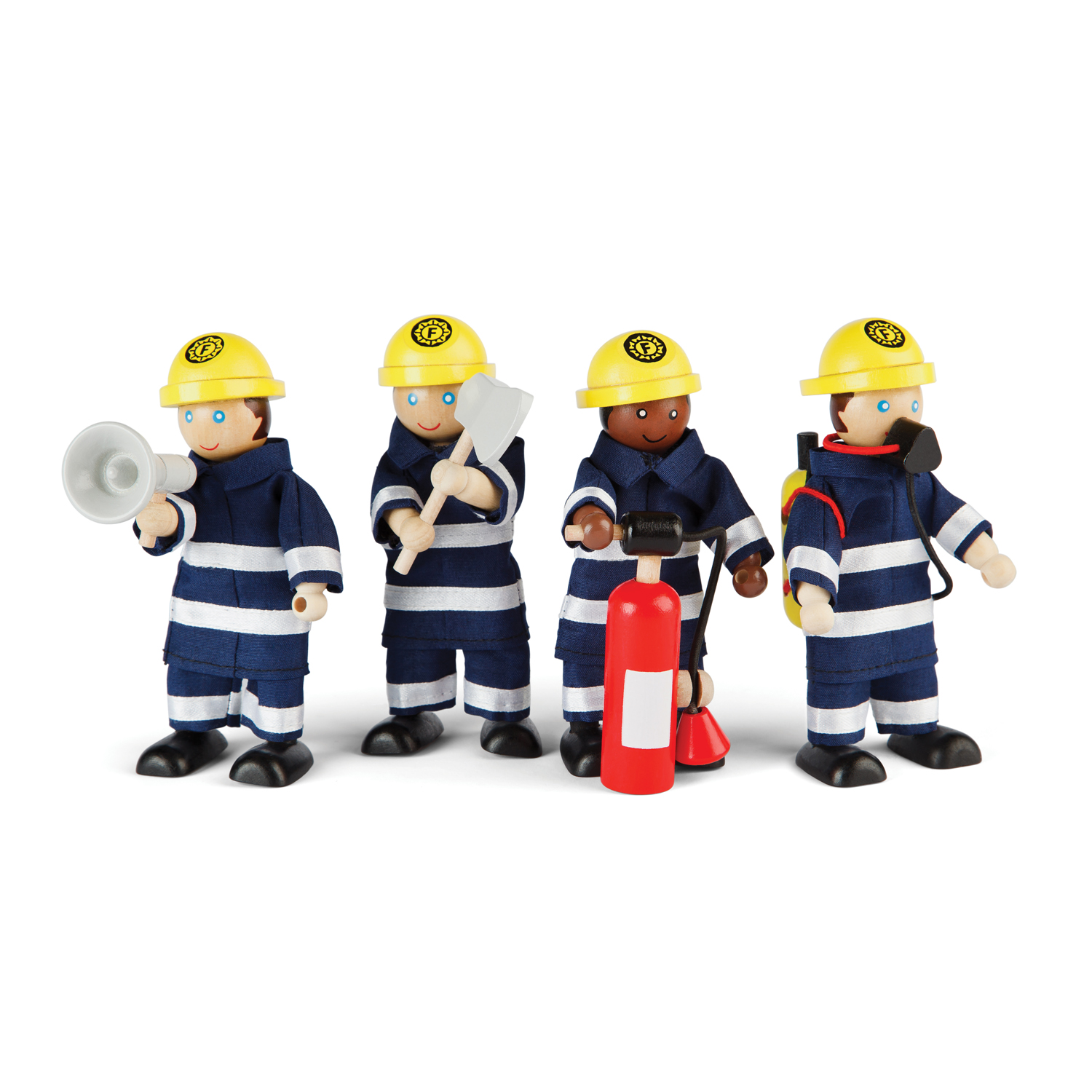 Bigjigs Toys Firefighters Figurines, Set of 4