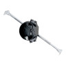 4 in. Round Ceiling Box, Dual Threaded Mounting Holes, Plastic, 2-3/16 in. Deep, Ground Lug, Bar Hanger Adjusts 16 to 24 in.