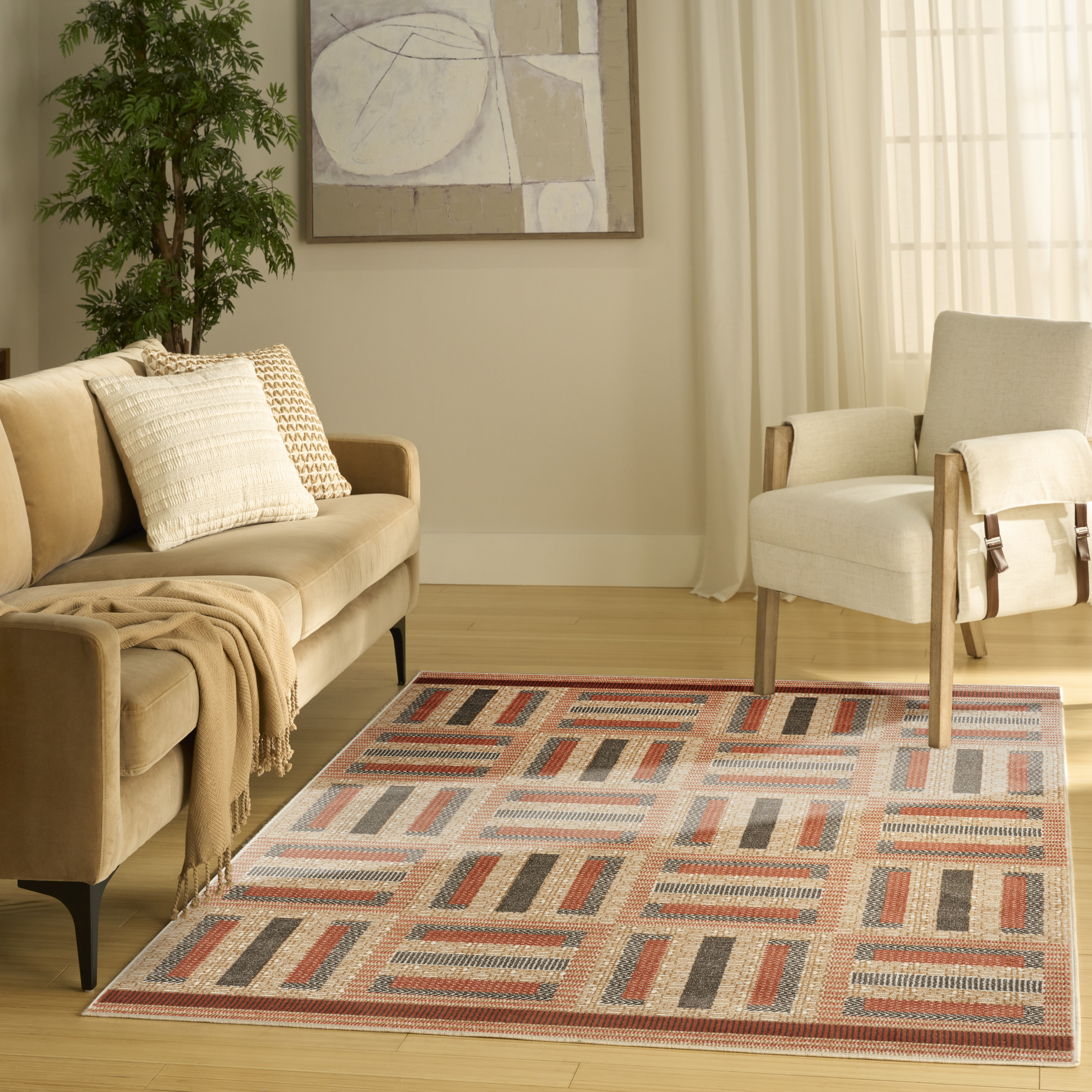 Nourison Nordic 4' x 6' Multicolor Modern Indoor Rug