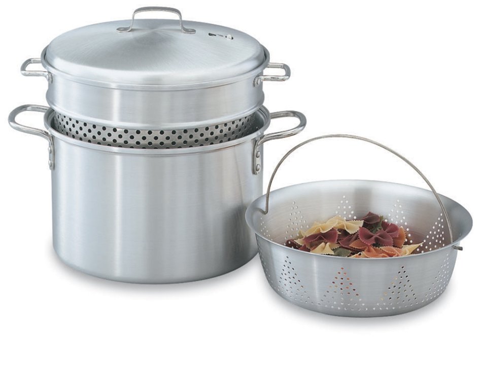 3-tier 4-piece 8-quart Wear-Ever® aluminum pasta cooker and steamer set