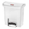 Rubbermaid Commercial, Streamline, Step-On, 4 gal, Resin, White, Rectangle, Receptacle
