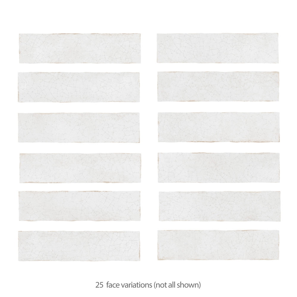 Crackle White 2-7/8 in. x 11-7/8 in. Ceramic Wall Tile