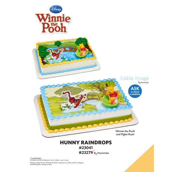 Winnie the Pooh Pooh, Piglet & Tigger Hunny Raindrops The Magic of Cakes® PhotoCake® Enhanced Background and Icing Page
