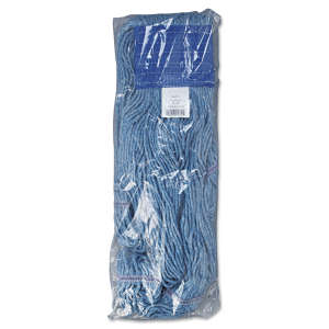 Boardwalk, Super Loop Synthetic Looped-End Wet Mop Head with 5" Headband, Extra Large, Blue