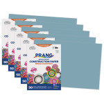 Prang&reg; Construction Paper, Medium Weight, Sky Blue, 12" x 18", 50 Sheets Per Pack, 5 Packs PAC7607-5