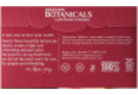 Back panel of Bigelow Botanicals Cranberry Lime Honeysuckle Hibiscus Cold Water Infusion Box