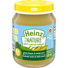 Heinz by Nature 100% Natural Baby Food - Organic Green Beans & Sweet Corn Purée image