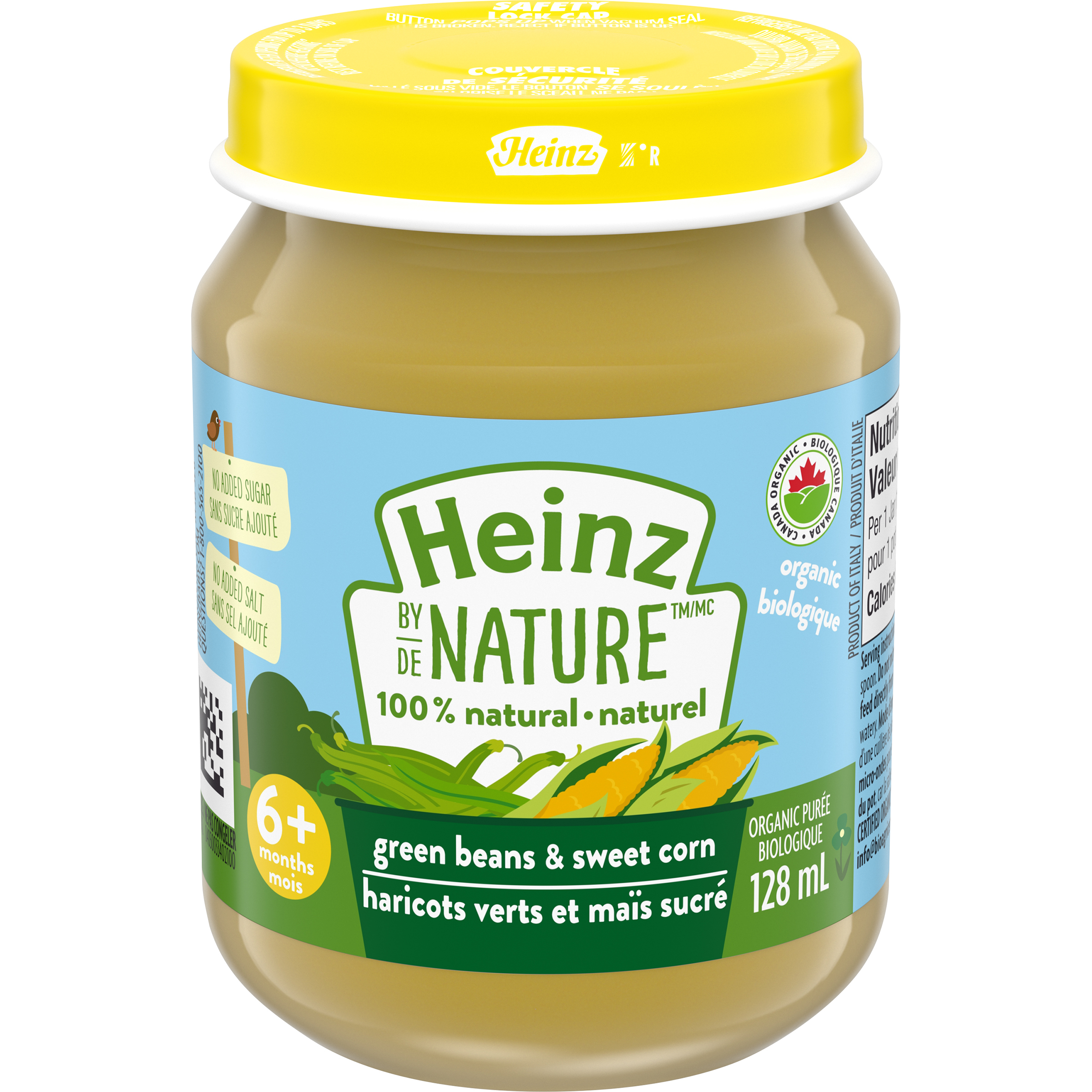 Heinz by Nature 100% Natural Baby Food - Organic Green Beans & Sweet Corn Purée