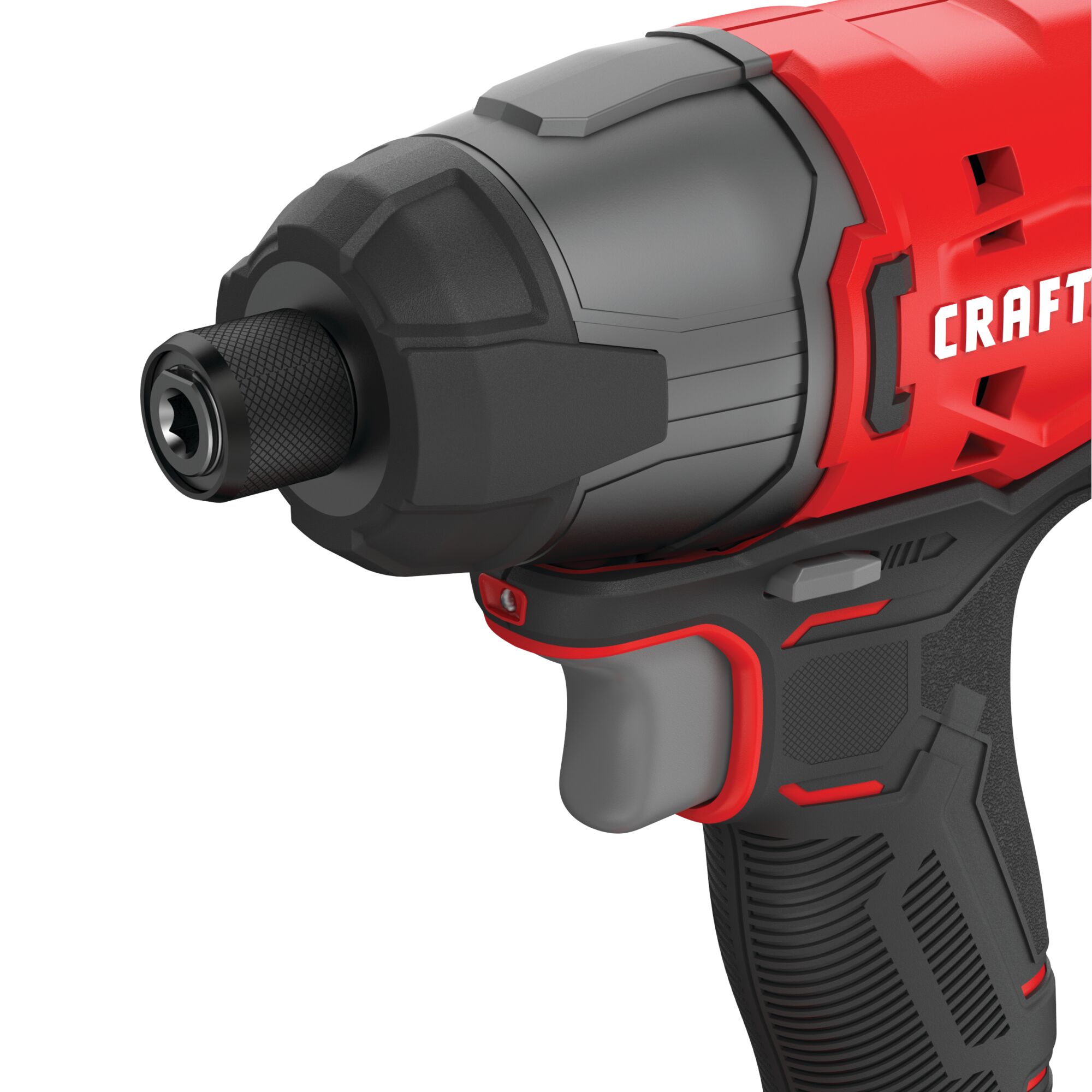 Quick and easy feature of 20 volt cordless quarter inch impact driver kit 2 batteries.