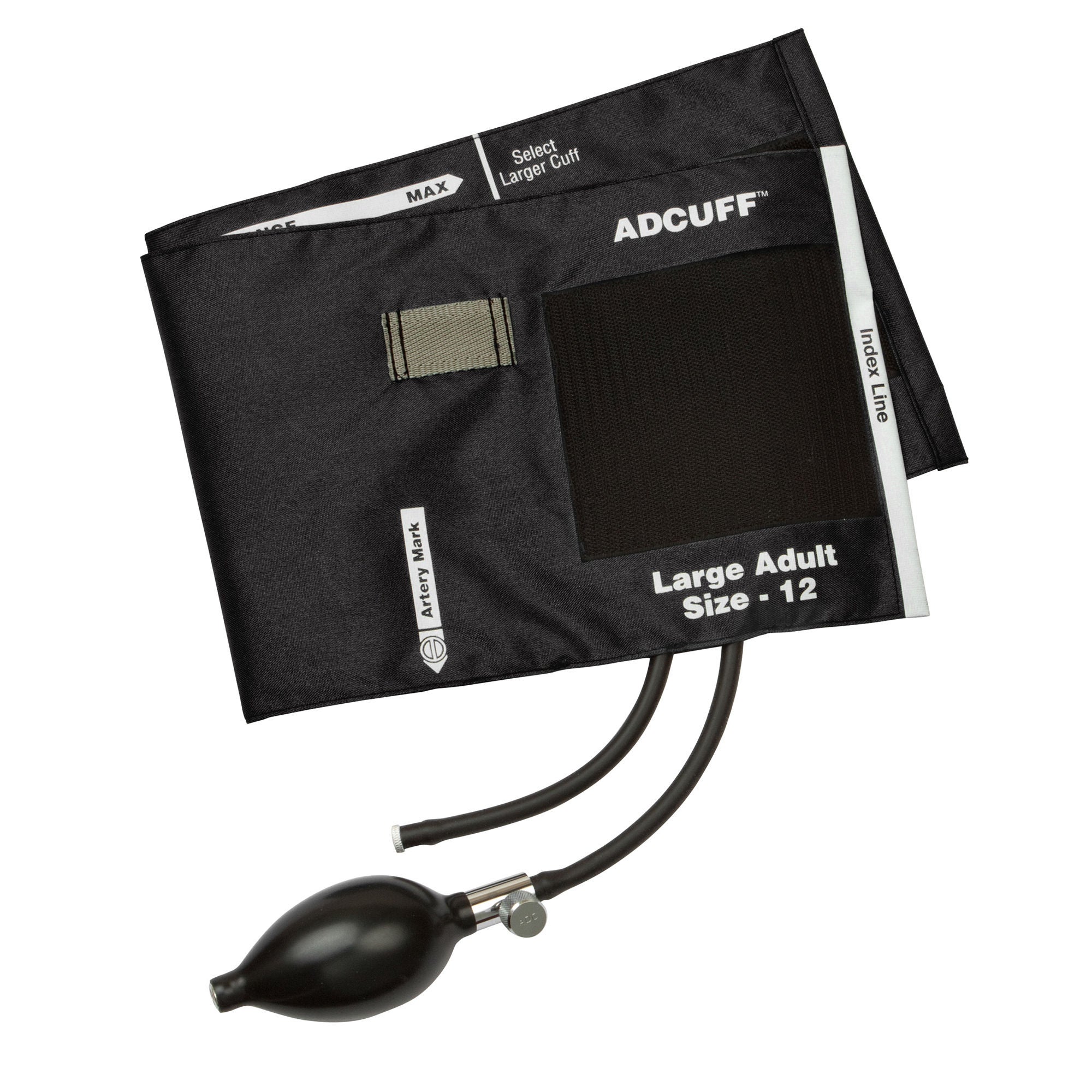 Adcuff™ Reusable Blood Pressure Cuff and Bulb, Black, 34 – 50 cm