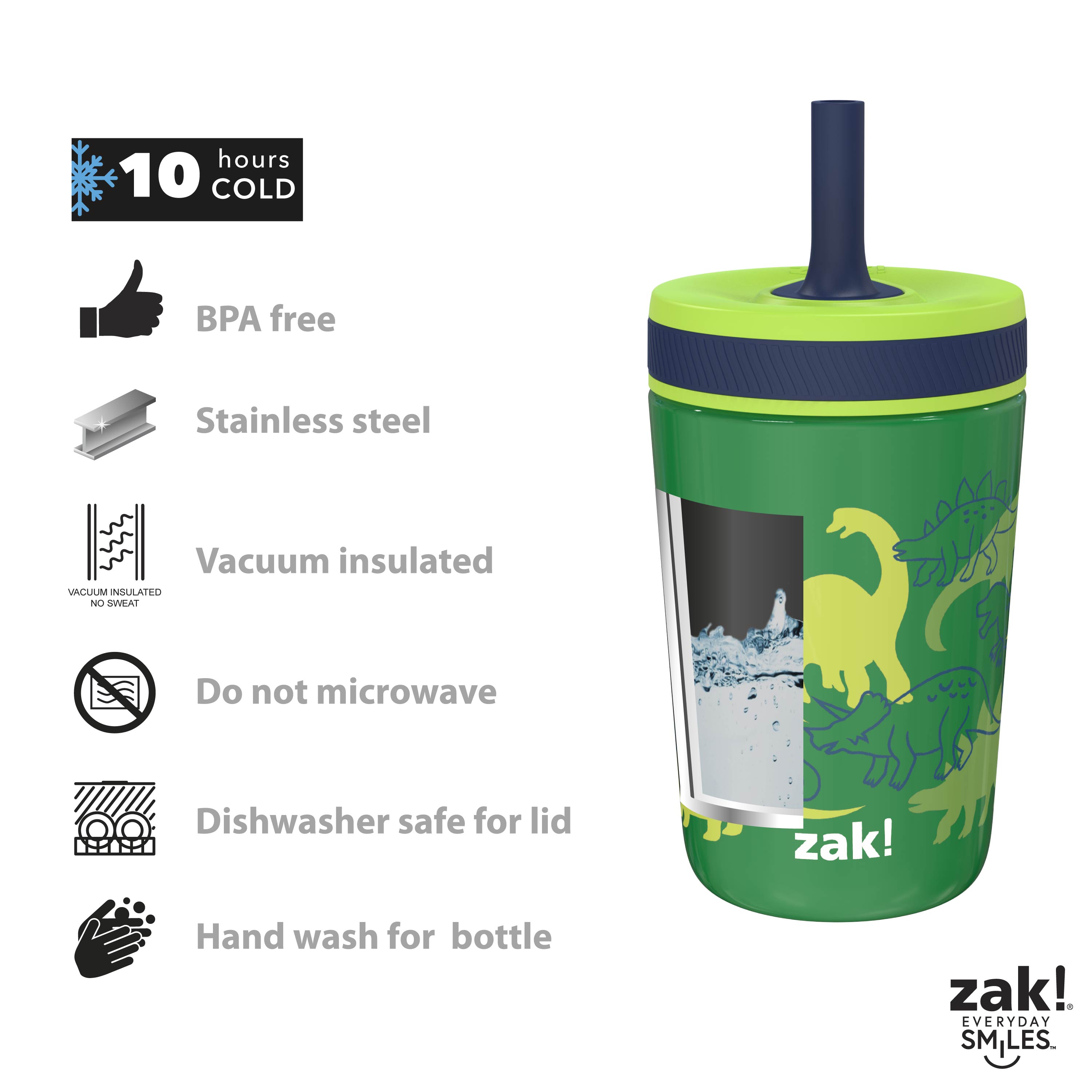 Zak Hydration 15  ounce Plastic Tumbler, Dino Camo, 3-piece set slideshow image 5