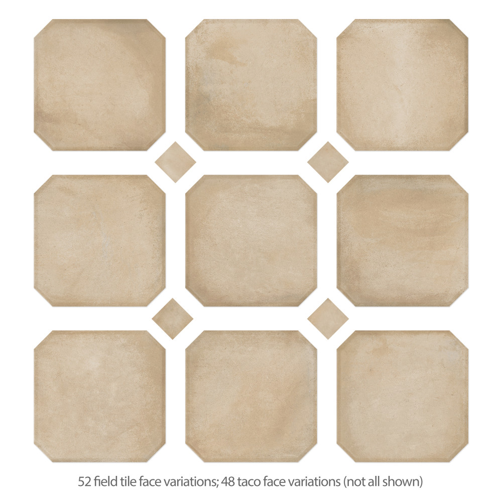 Laverton Octagon Beige with Taco Beige 7-7/8 in. x 7-7/8 in. Porcelain Floor and Wall Tile