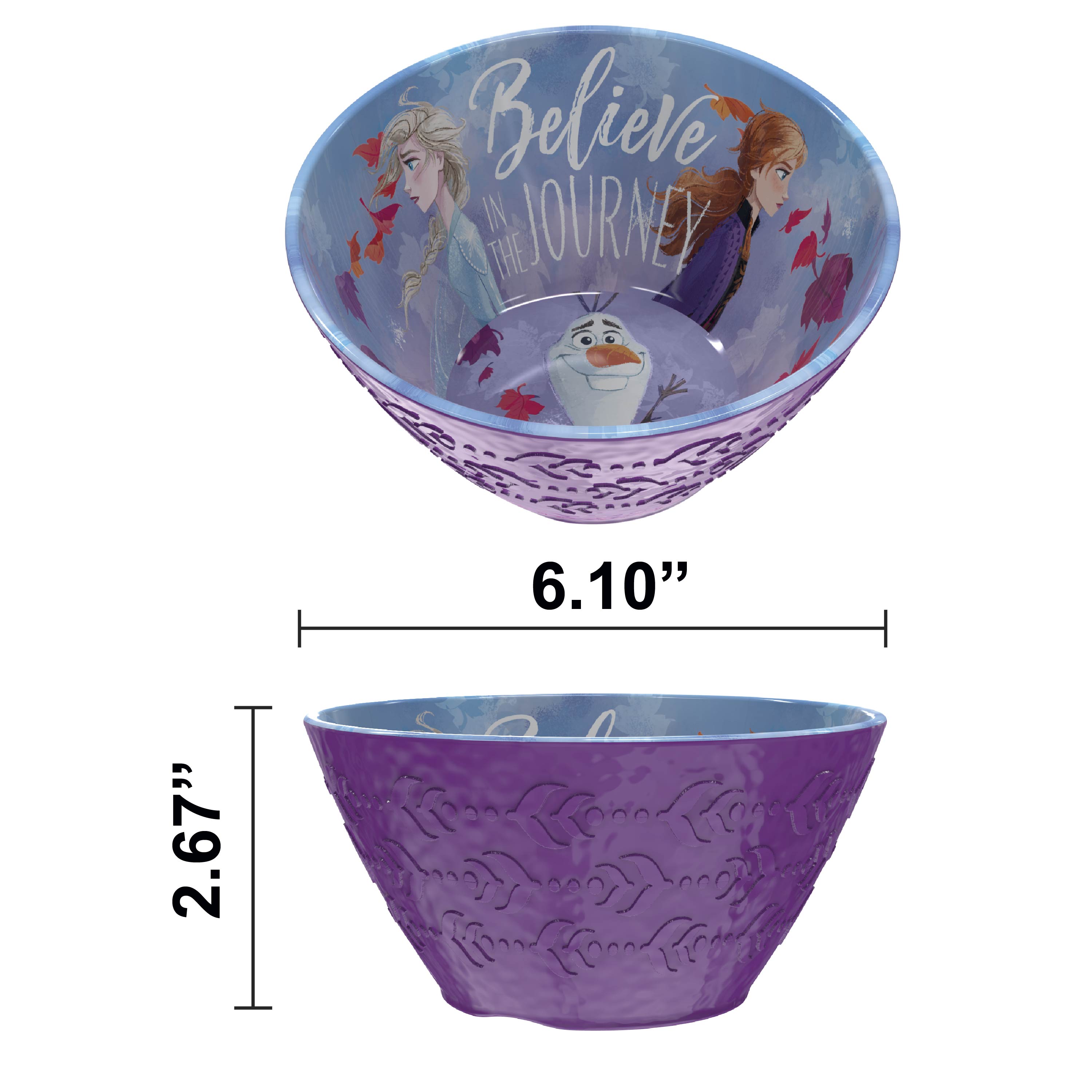 Disney Frozen 2 Movie Kids Plate and Bowl Set, Anna, Elsa & Olaf, 4-piece set slideshow image 4 Disney Frozen 2 Movie Kids Plate and Bowl Set, Anna, Elsa & Olaf, 4-piece set slideshow image 4