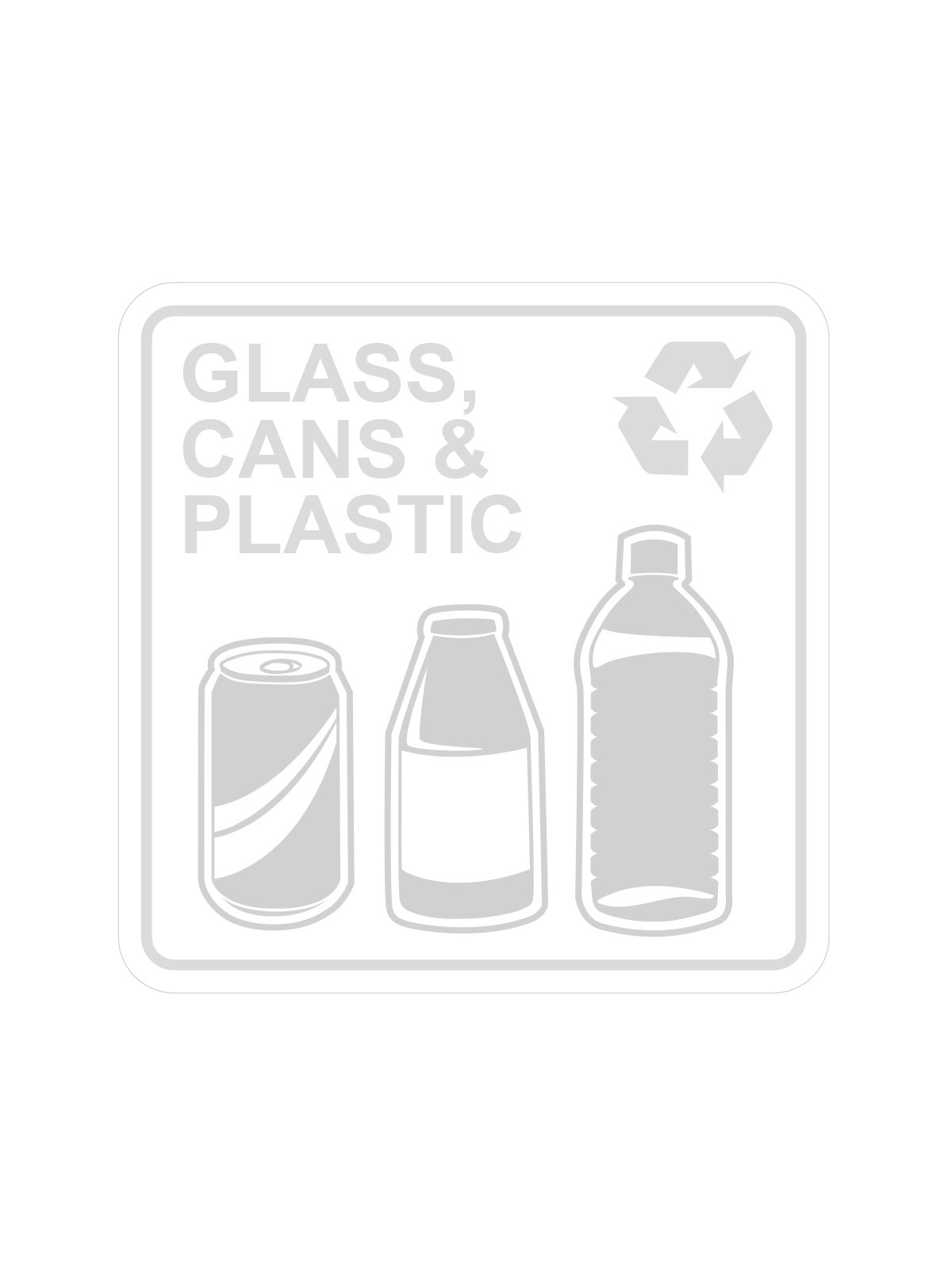 WASTE WATCHER – Label – Glass, Cans & Plastic – Clear-White