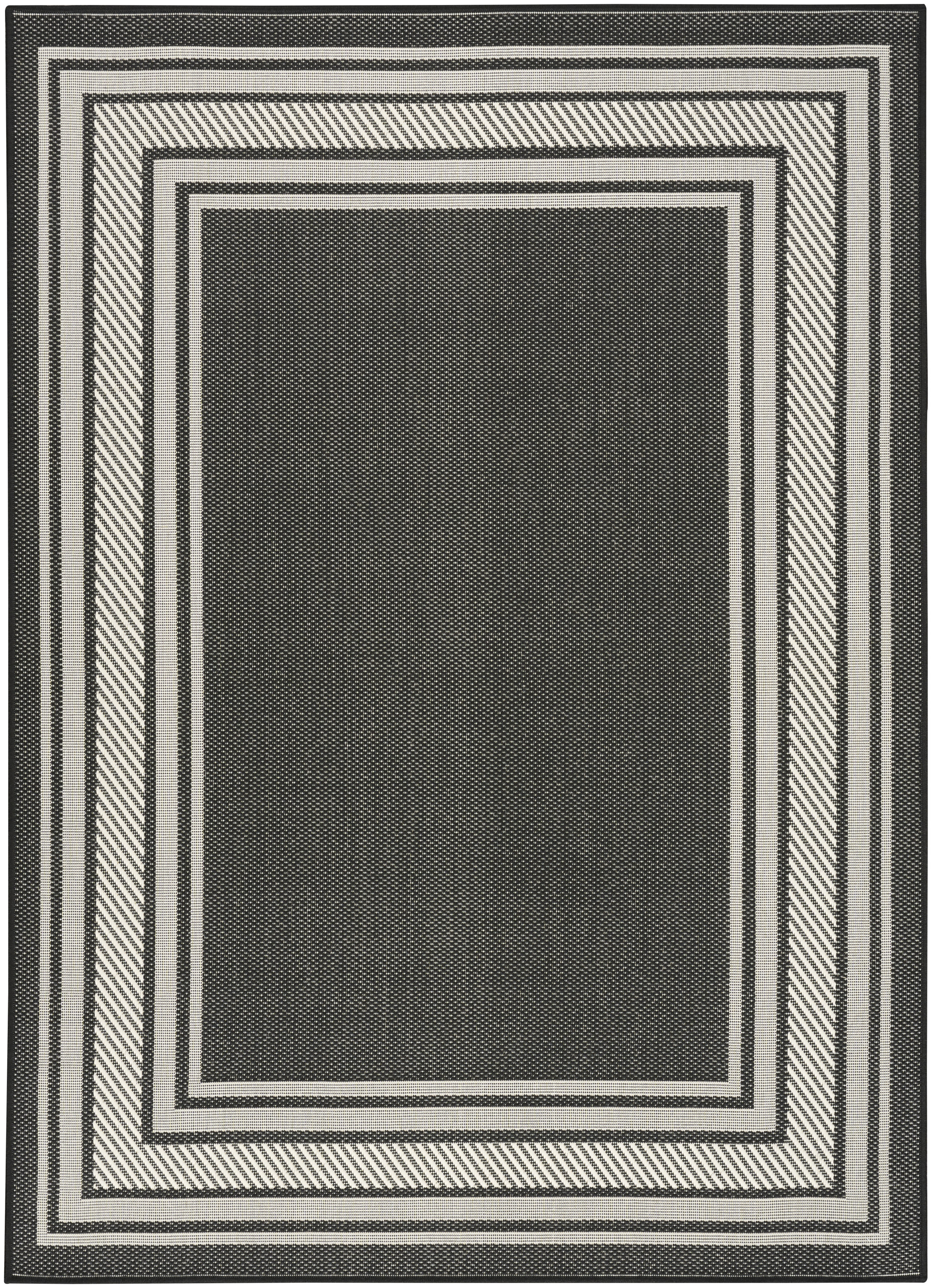Nourison Horizon Indoor/Outdoor 5' x 7' Black Modern Rug