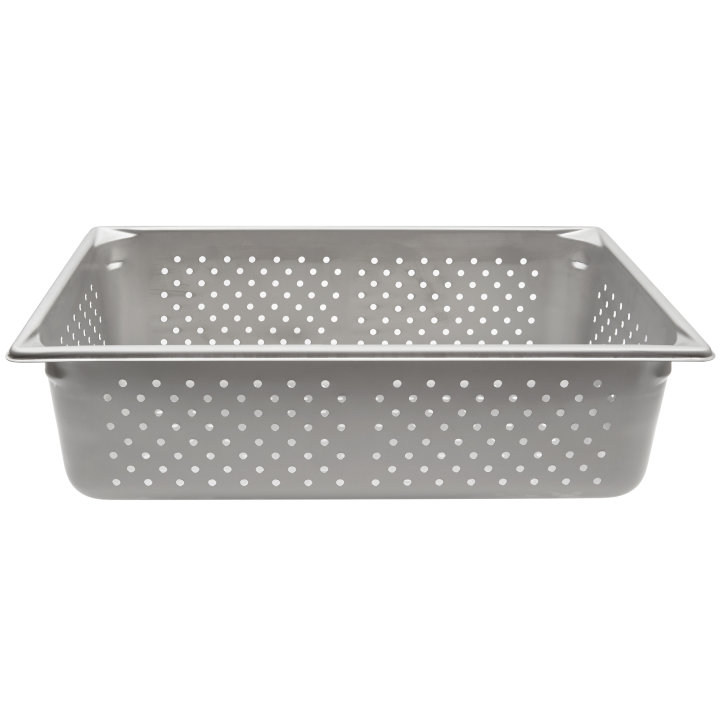 Full-size 6-inch-deep Super Pan V® perforated stainless steel steam table pan
