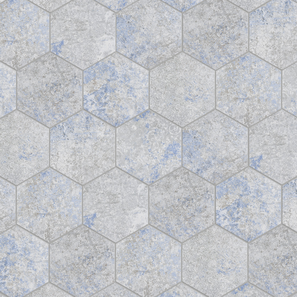 Emotion Hex Grey 9-7/8 in. x 11-1/4 in. Porcelain Floor and Wall Tile