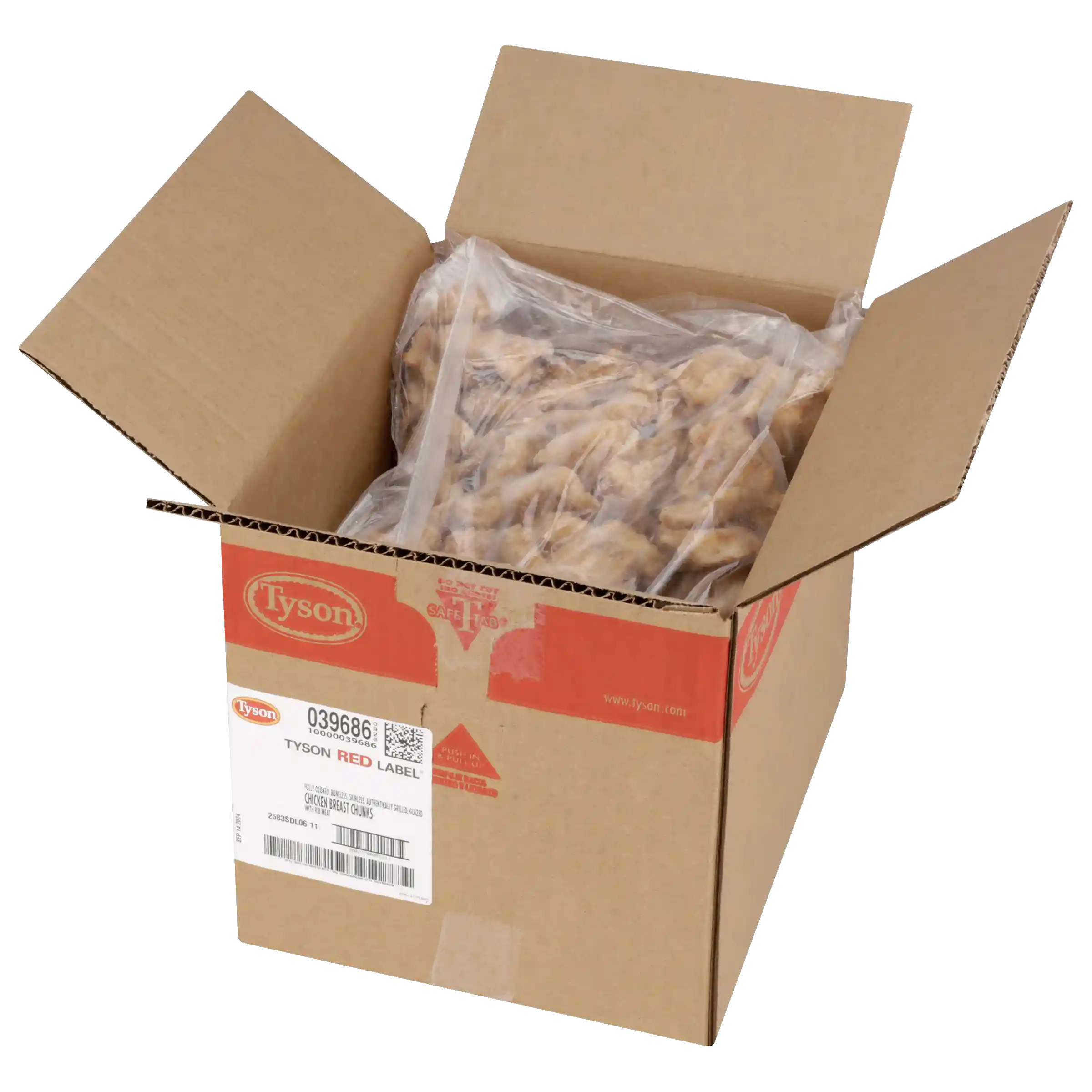 Tyson Red Label® Fully Cooked Unbreaded Authentically Grilled Chicken Breast Chunks_image_4