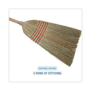 Boardwalk, 8in, Parlor Broom 55" Overall Length, Corn Bristles, Natural