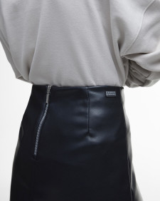 Peyton Faux-Leather Mini Skirt Classic Black