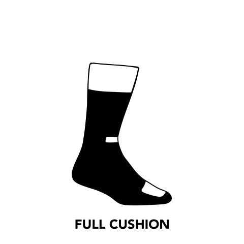 Boot Sock cushion map showing full cushion throughout sock