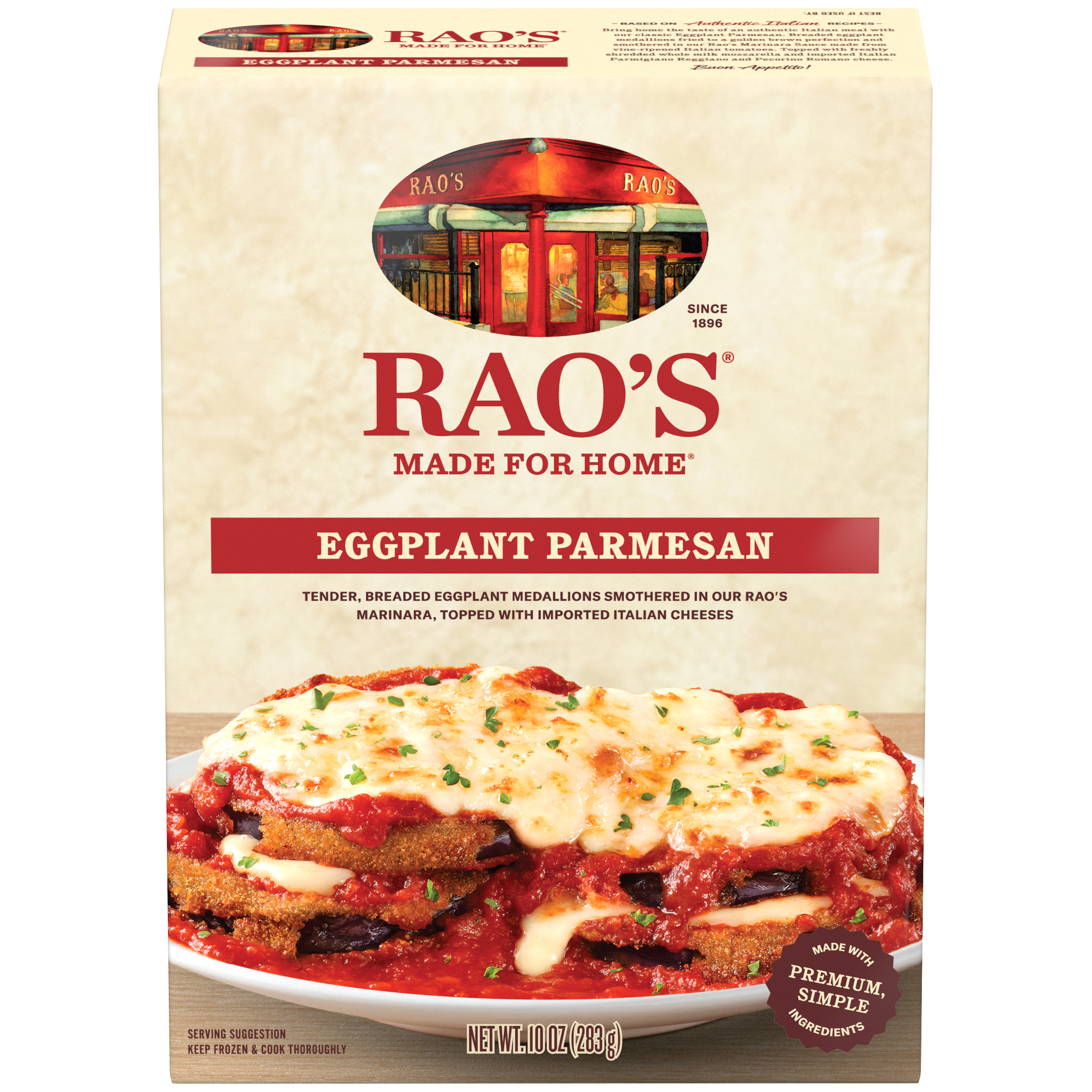 Eggplant Parmesan Frozen Meal, 10 oz - Back Image