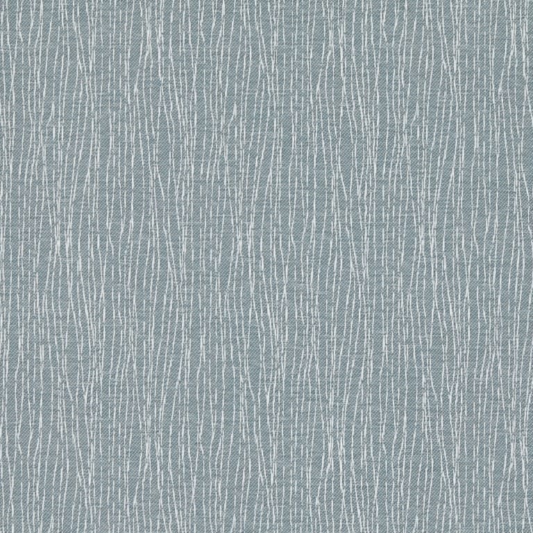Blue-gray woven fabric or wallpaper with narrow, irregular vertical white lines; repeats across a flat, uninterrupted surface; evenly diffuse lighting suggests a textile or wall sample without visible surroundings.