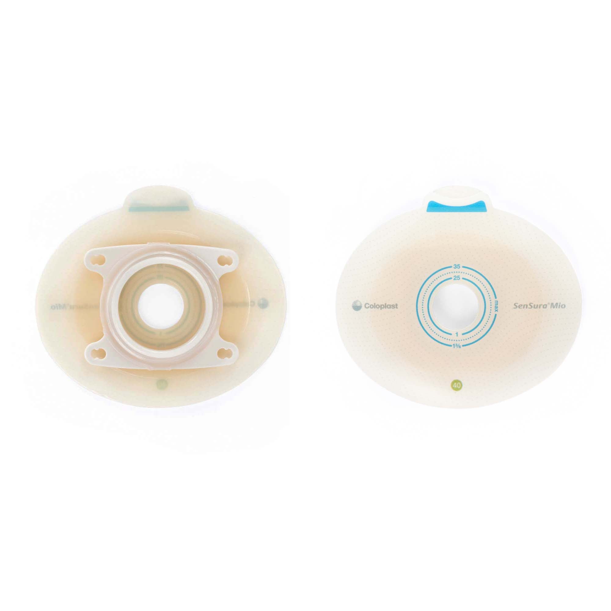 SenSura® Mio Click Ostomy Barrier, 20 mm Stoma Opening, Green Color Match