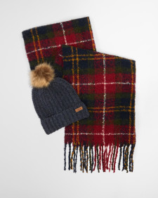 Geschenkset Beanie Saltburn & Schal Tartan Winterberry Tartan