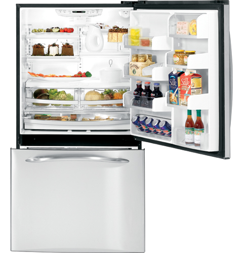 GE Profile™ ENERGY STAR® Counter-Depth 21.1 Cu. Ft. Stainless Bottom-Freezer Refrigerator