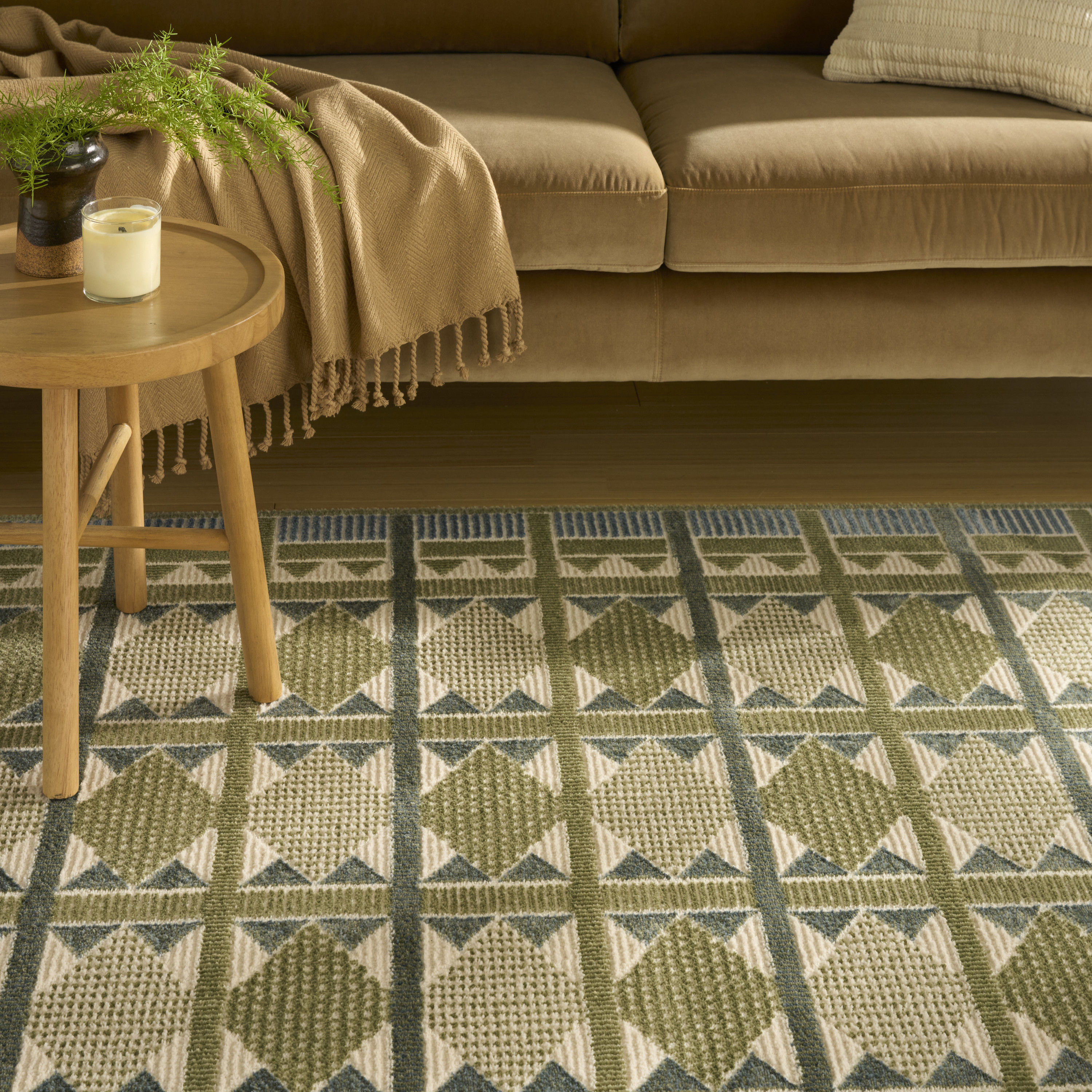 Nourison Nordic 4' x 6' Green Blue Modern Indoor Rug