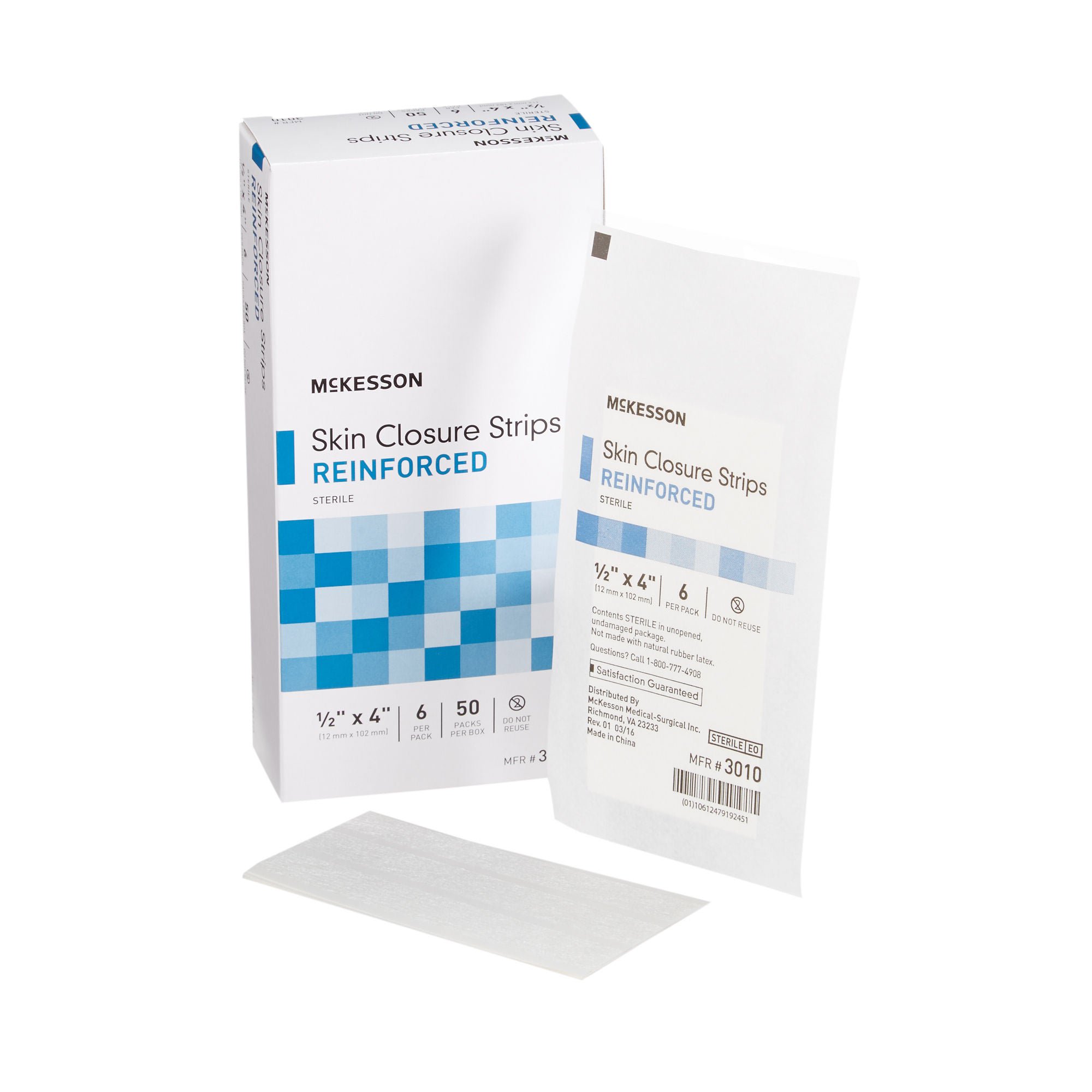 McKesson Skin Closure Reinforced Strip, 0.5 x 4 Inch