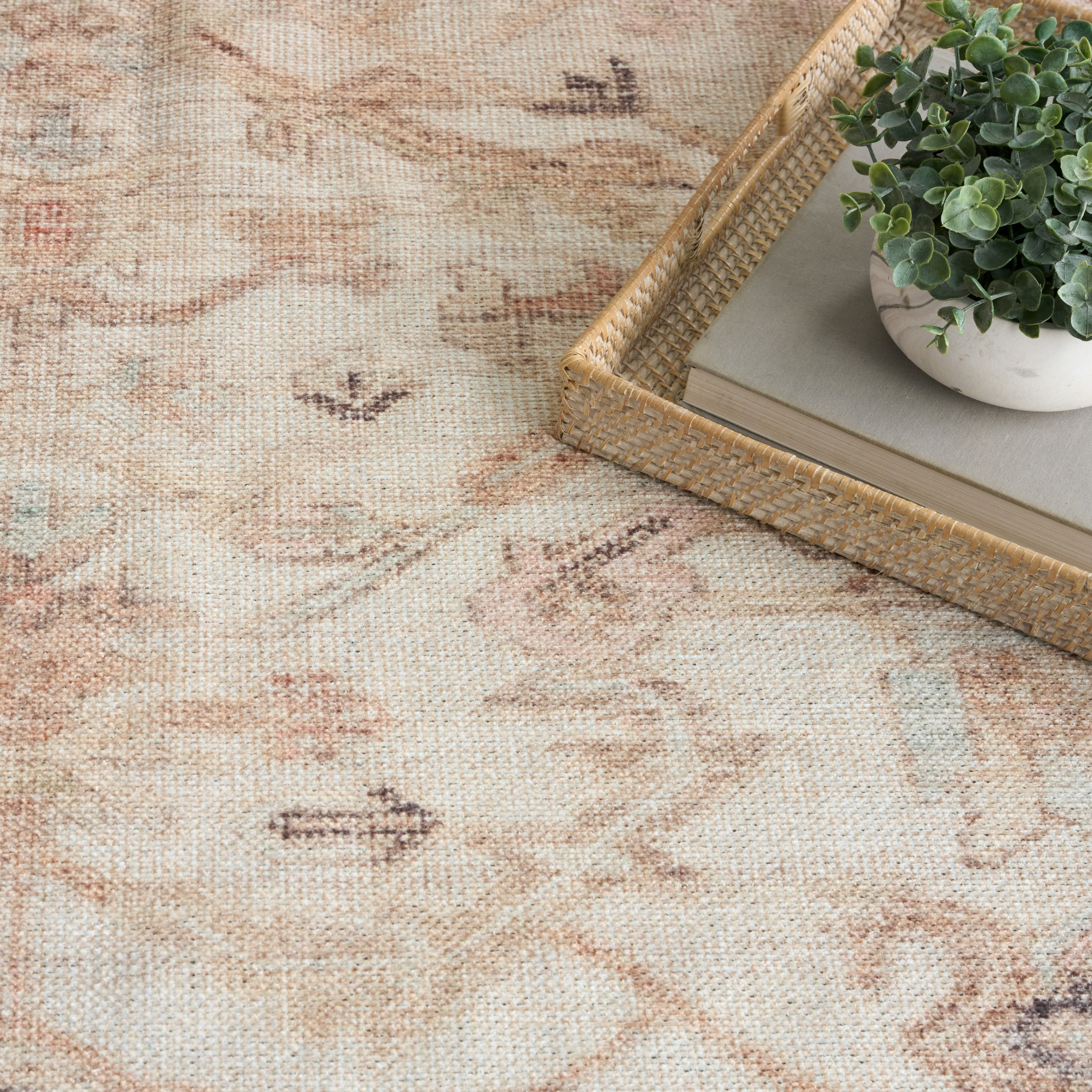 Nourison Vintage Washables 7'10" x 9'10" Beige Vintage Indoor Rug