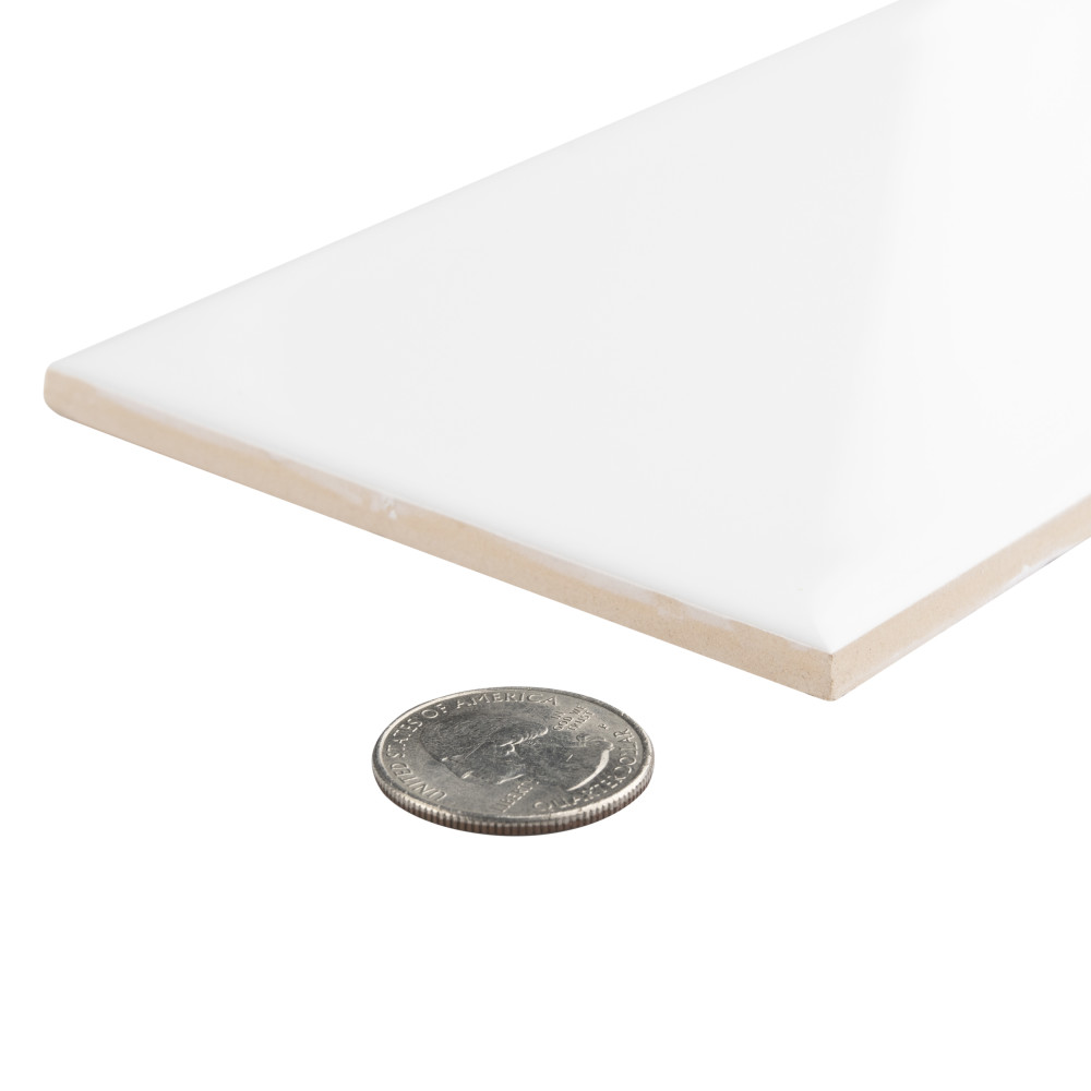 Projectos Urban Glossy White 3-7/8 in. x 7-3/4 in. Ceramic Wall Tile