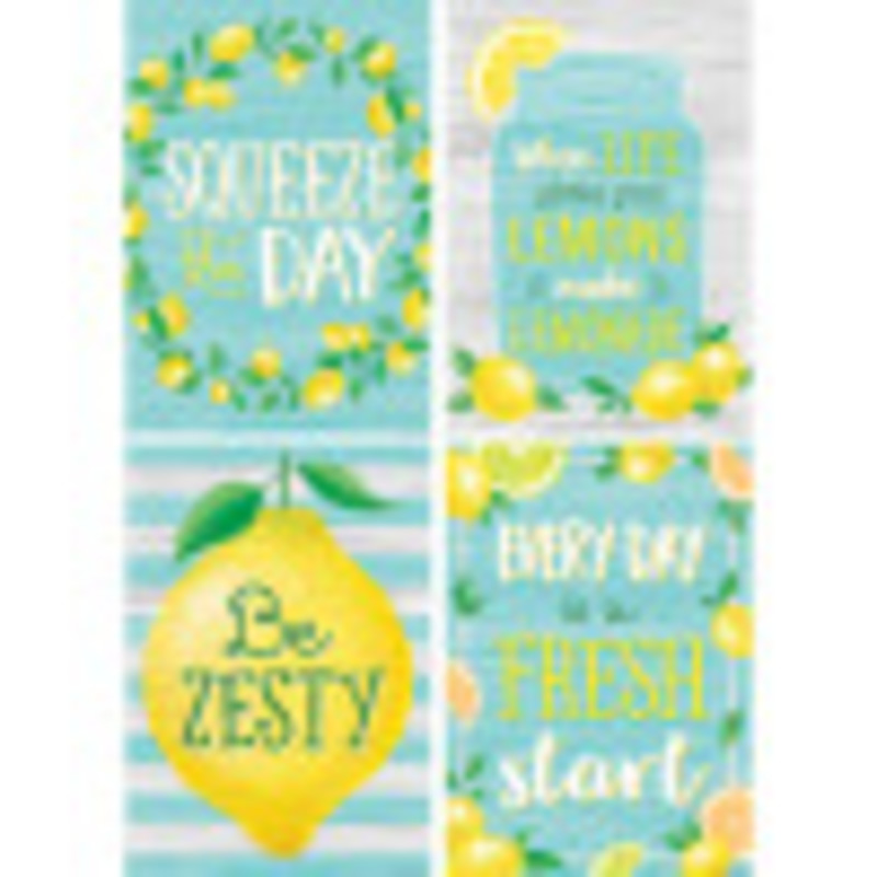 Lemon Zest Posters, 13-3/8" x 19", Set of 4
