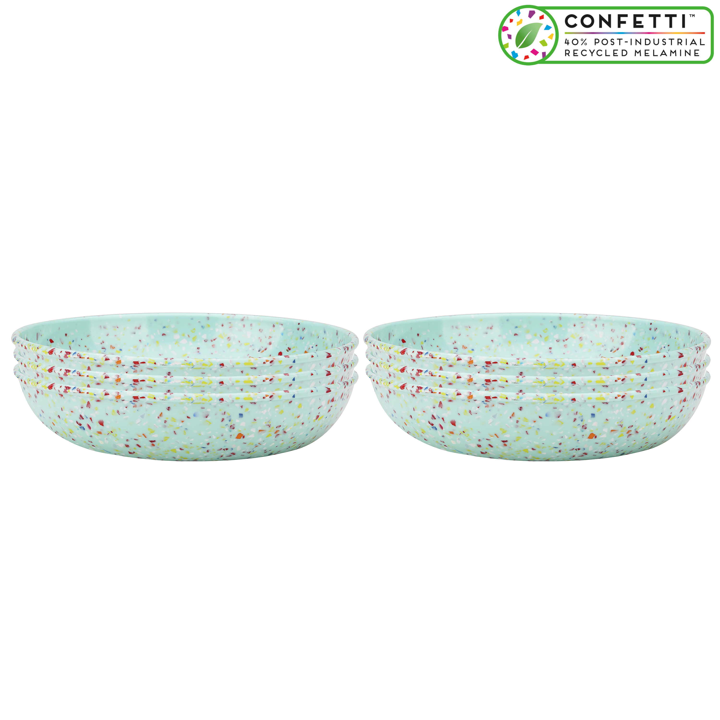 Confetti 35 ounce Pasta Bowl, Mint, 6-piece set slideshow image 1 Confetti 35 ounce Pasta Bowl, Mint, 6-piece set slideshow image 1