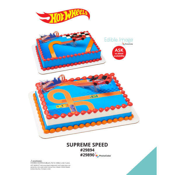 Hot Wheels™ Supreme Speed The Magic of Cakes® PhotoCake® Enhanced Background and Icing Page