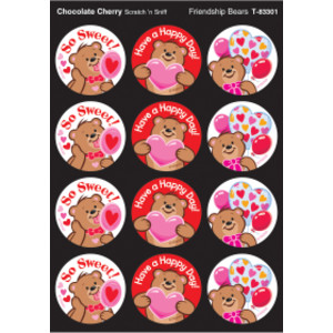 Pegatinas apestosas de osos de la amistad/chocolate y cereza, 48 unidades