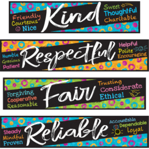 Color Harmony Character Traits Mini Bulletin Board Set