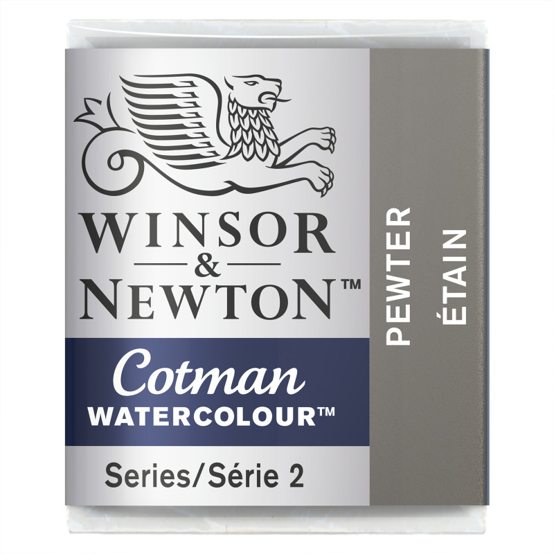 Cotman Watercolor Paint, Half Pan, Pewter