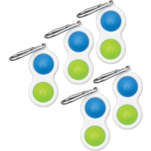 5-Pack Fidget Keychains, Blue/Green