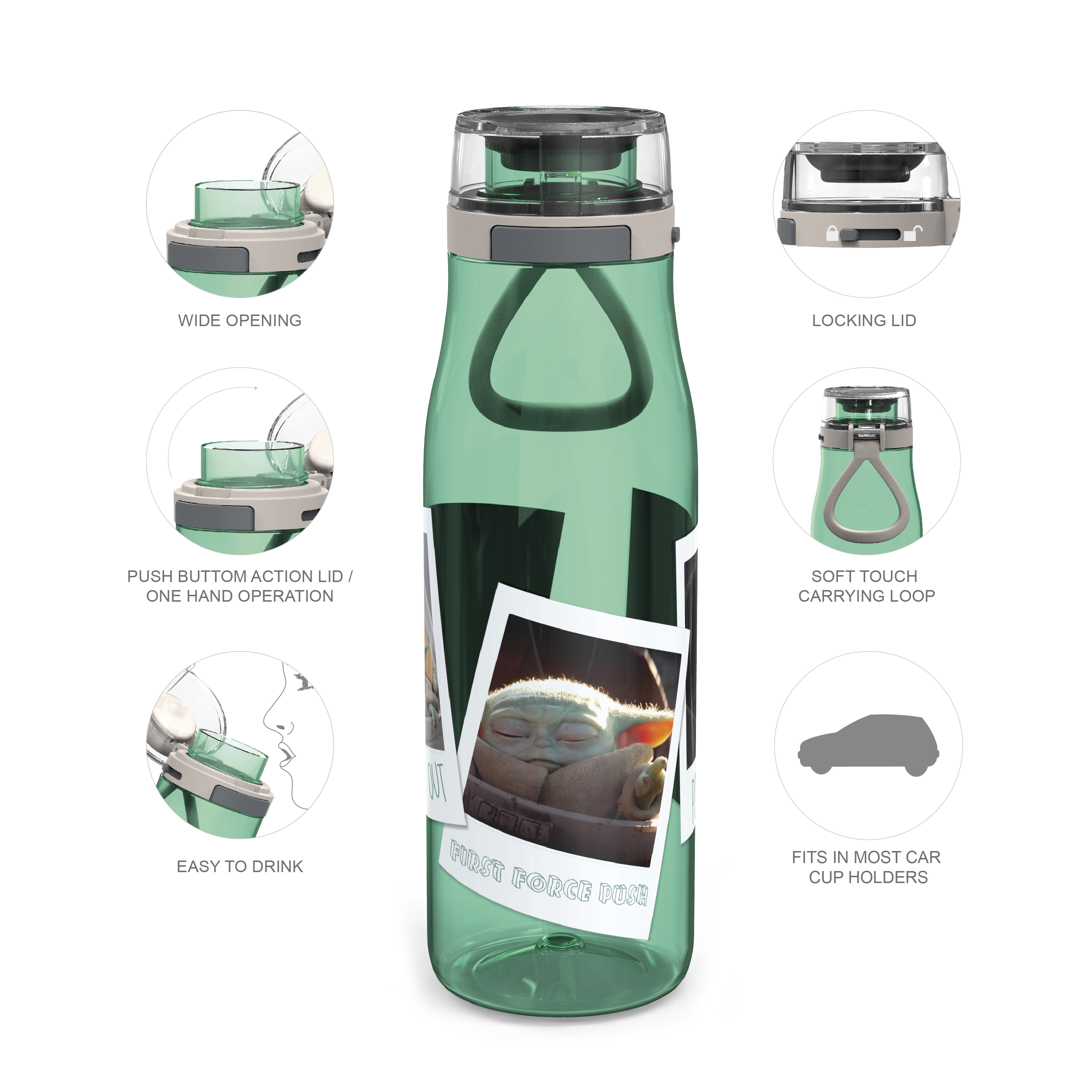 Star Wars: The Mandalorian 25 ounce Water Bottle, The Child, 3-piece set slideshow image 8 Star Wars: The Mandalorian 25 ounce Water Bottle, The Child, 3-piece set slideshow image 8