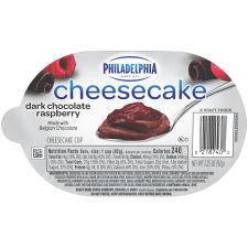 Philadelphia Dark Chocolate Raspberry Cheesecake Refrigerated Snacks 3.25 oz Cup