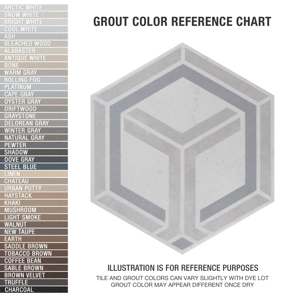 Odda Hex Decor Geo 5-7/8 in. x 6-3/4 in. Porcelain Floor and Wall Tile