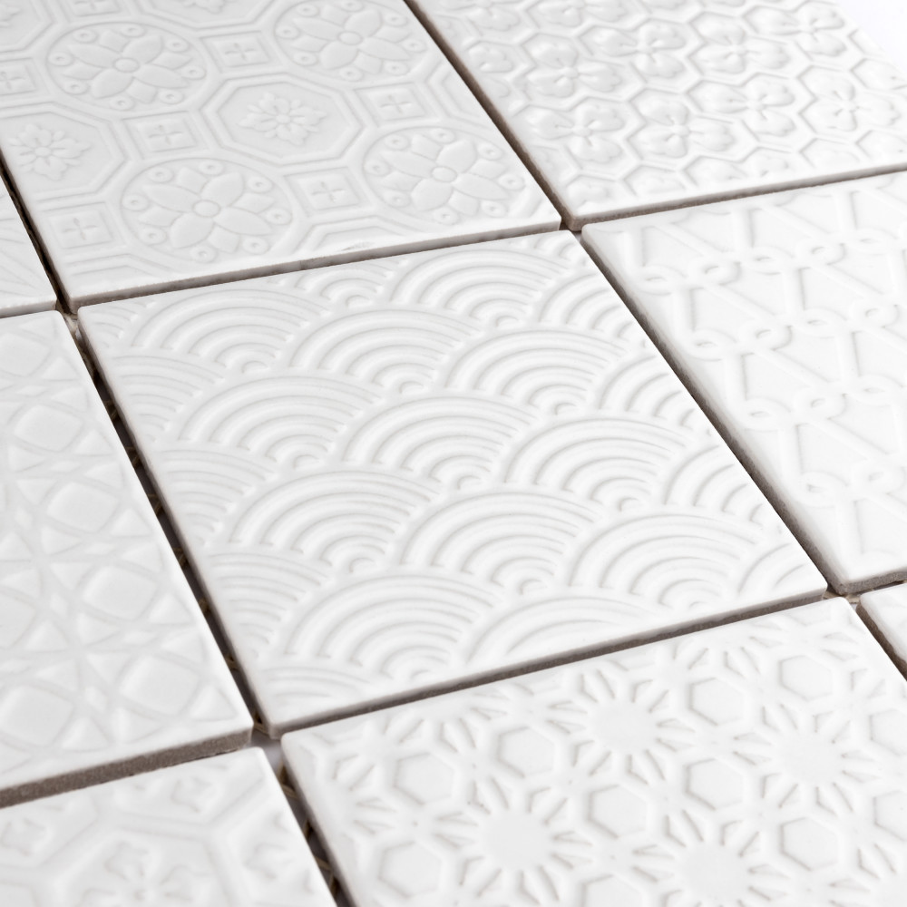 Spirit White 11-5/8 in. x 11-5/8 in. Porcelain Mosaic Tile