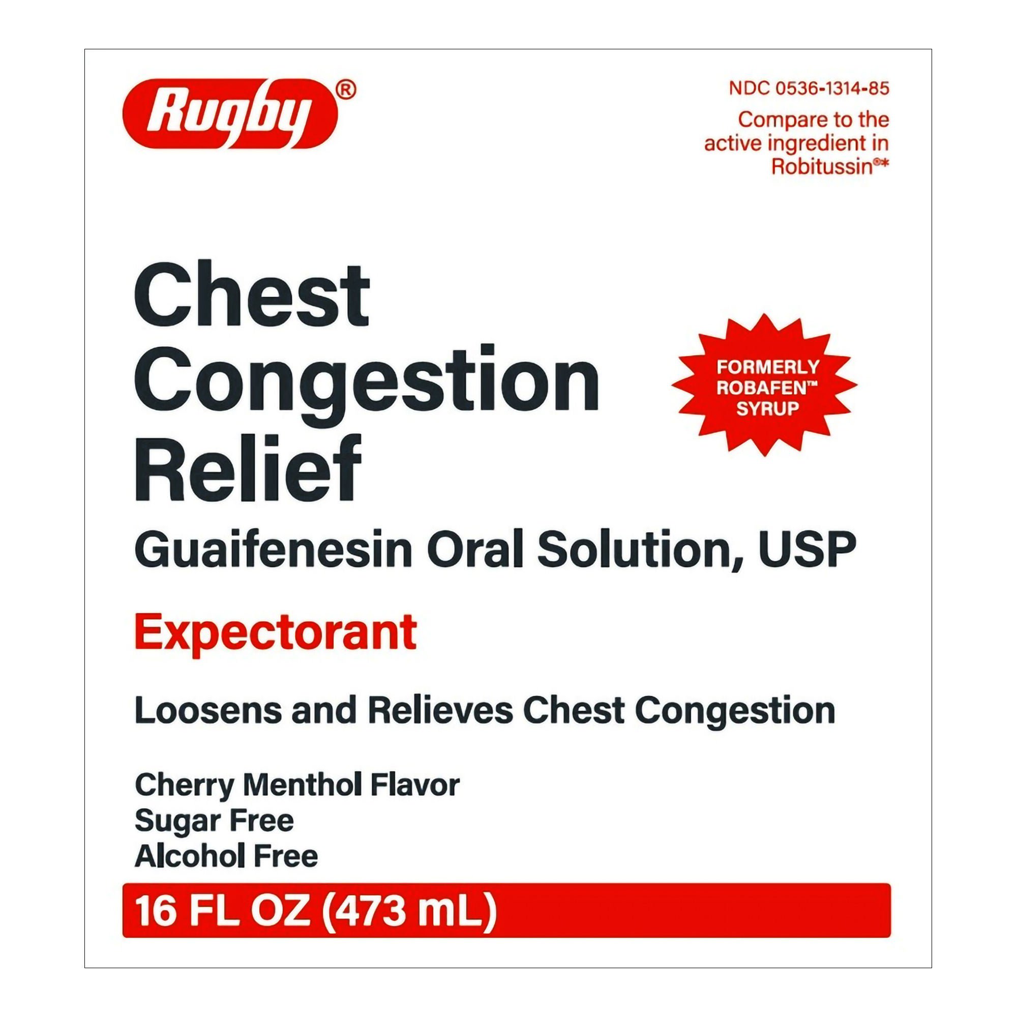 Rugby® Chest Congestion Relief Guaifenesin Expectorant Cough Syrup, 16 ounces