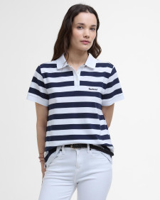 Ashbourne Striped Polo Shirt Navy Stripe
